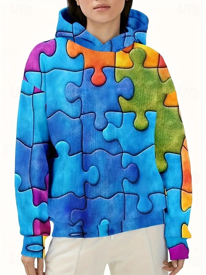 Womenska 3D Print Vintage Boho Hoodie Patchwork Hoodie Bluza Kwiatowa Pulower Bluza Elegancka Ciepła Aktywna Długi Rękaw Kaptur Ulica Codzienny Wyjazd Casual Sznurowany Wydruk Niebieski Wiosna Jesień 2025 - $26.99 –P5