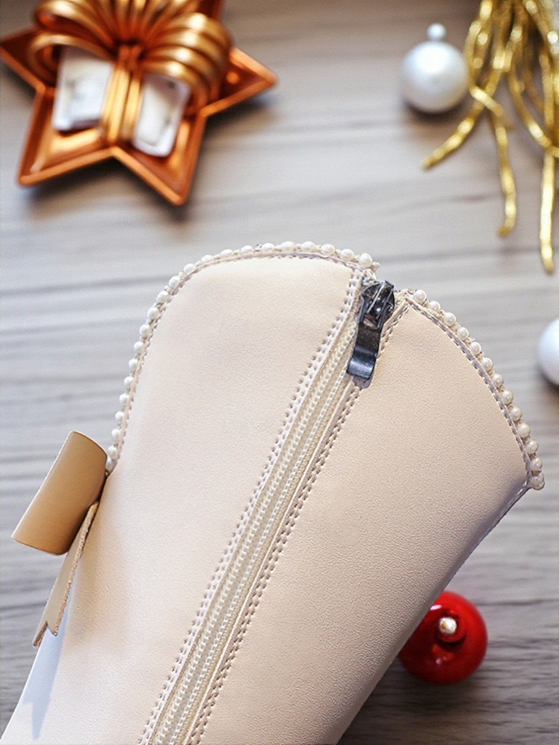 Von koreanischen Idols inspirierte Popstar-Kostümschuhe, weiße kniehohe Stiefel für Mädchen mit Kunstfellfutter, warme Wintermode-Schuhe für Freizeit- und Bühnenoutfits 2026 - $42.99 –P4