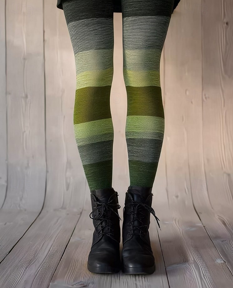Women's Leggings Vacation Vintage Fashion Full Length High Waist Graphic Color Block Printing Thermal Warm Soft Breathable Stretchy Daily Outdoor Vacation Depression Green Spring Grass Green Spring 2026 - $21.99 –P2