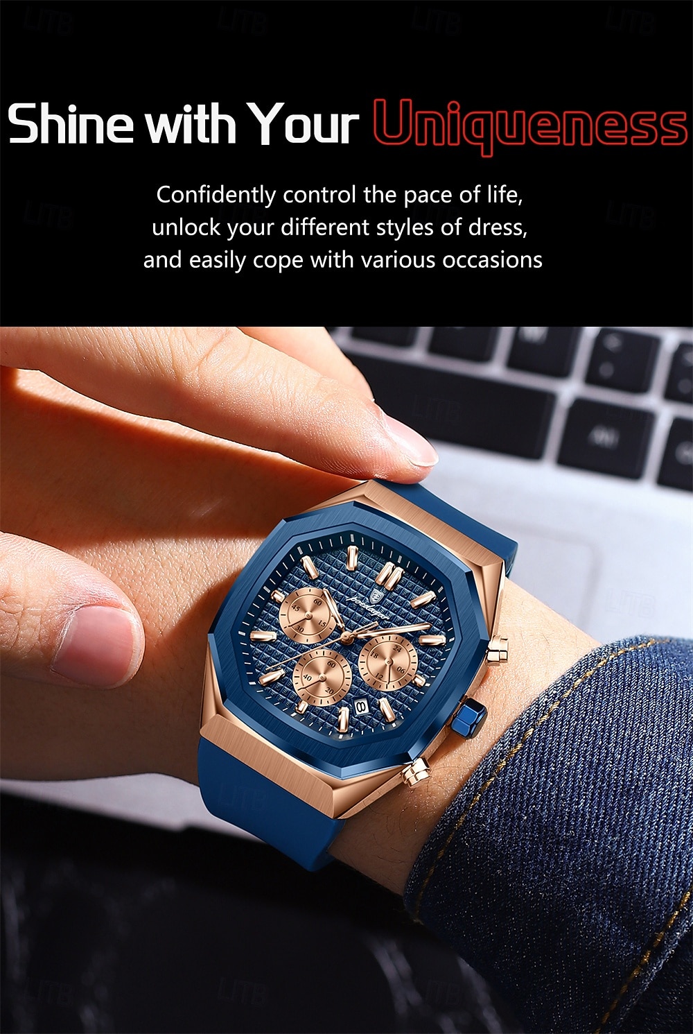 Business Watch Gift for men Waterproof Luminous Chronograph Date Man Wristwatch Silicone Strap Quartz Men's Watches 893 2026 - $34.99 –P12