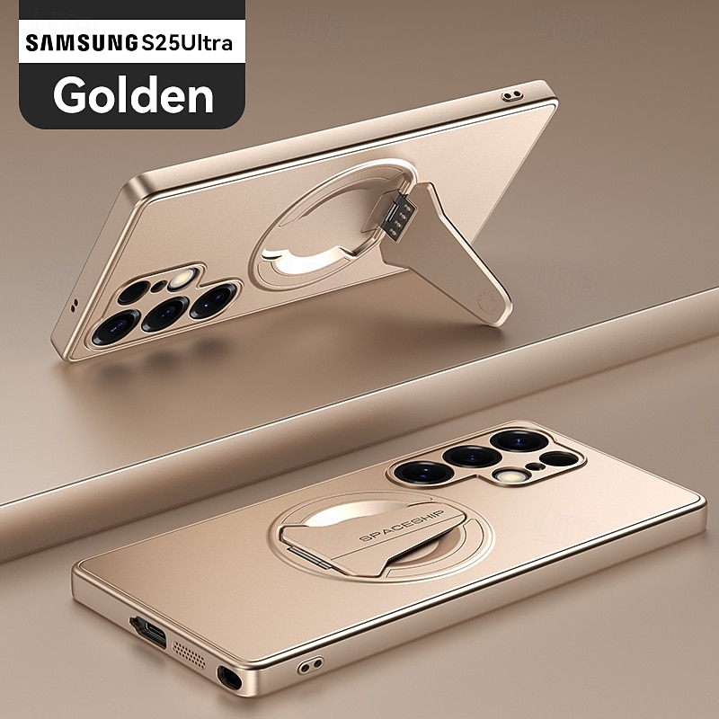 Phone Case For Samsung Galaxy S26 Plus S26 Ultra S25 Ultra Plus S25 Edge Back Cover Magnetic Adsorption with Stand Holder Magnetic Support Wireless Charging Retro PC 2026 - $17.99 –P9