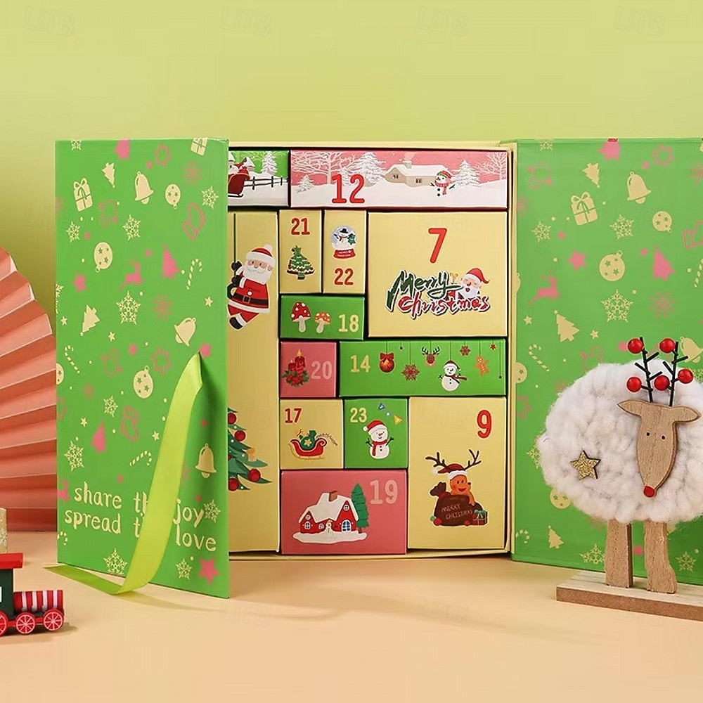 24 Grids Empty Christmas Advent Calendar Boxes DIY Refillable Christmas Blind Box 24 Days Advent Countdown Gifts Boxes Kraft Paper Candy Box New Year Decorations 2025 - $36.99 –P19