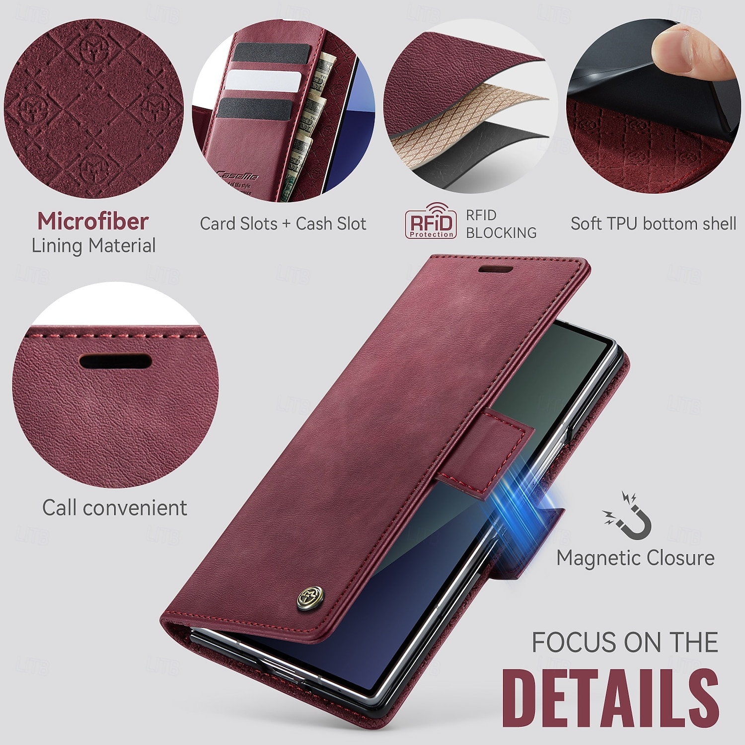 Phone Case For Samsung Galaxy Z Fold 7 Magnetic Adsorption Wallet Case Magnetic Full Body Protective Kickstand TPU PU Leather 2025 - $13.99 –P9