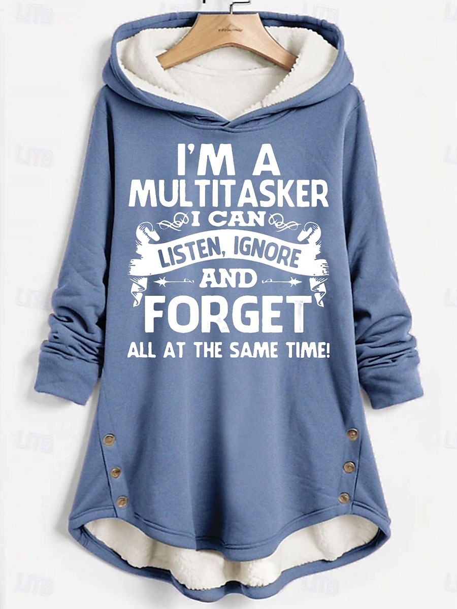 Női Pulóver Hoodie pulóver Grafika Szöveg Alkalmi Comfrt Hosszú ujj Kapucni Hosszú felsők Utca Hétköznapi Nyomtatott Sötétrózsaszín Medence Szürke Ősz Tél 2025 - $28.99 –P2