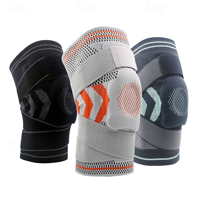 Masculino Pacote com 2 joelheiras de compressão esportiva Anti-Escorregar Tecido Dor no joelho Suporte de joelho Para Exercite-se LCA Levantamento de peso de 2025 por $20.99 –P9