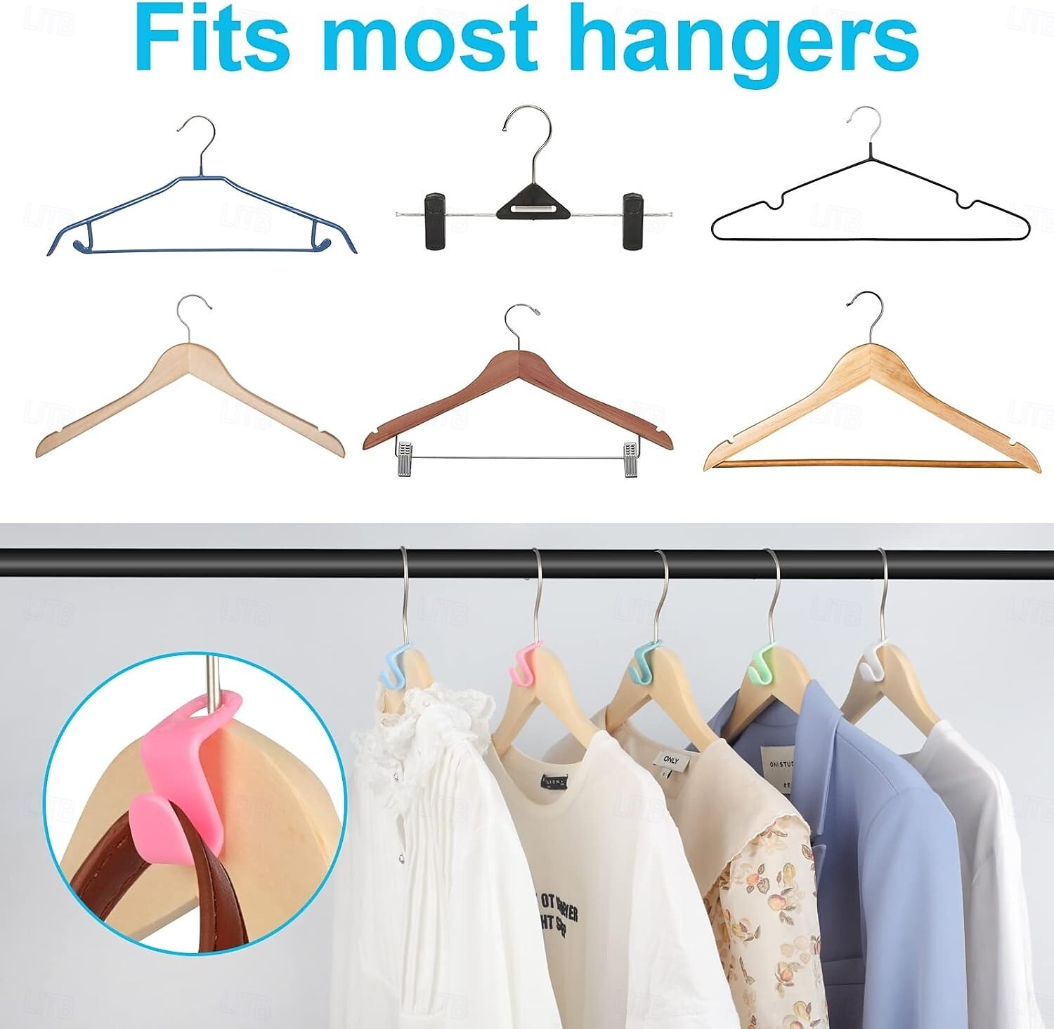 200pcs Space-Saving Clothes Hanger Connector Hooks – Stackable Wardrobe Hooks for Closet Organization, Multi-Functional Home Storage, Space-Saving Hanger Links 2025 - $15.99 –P3