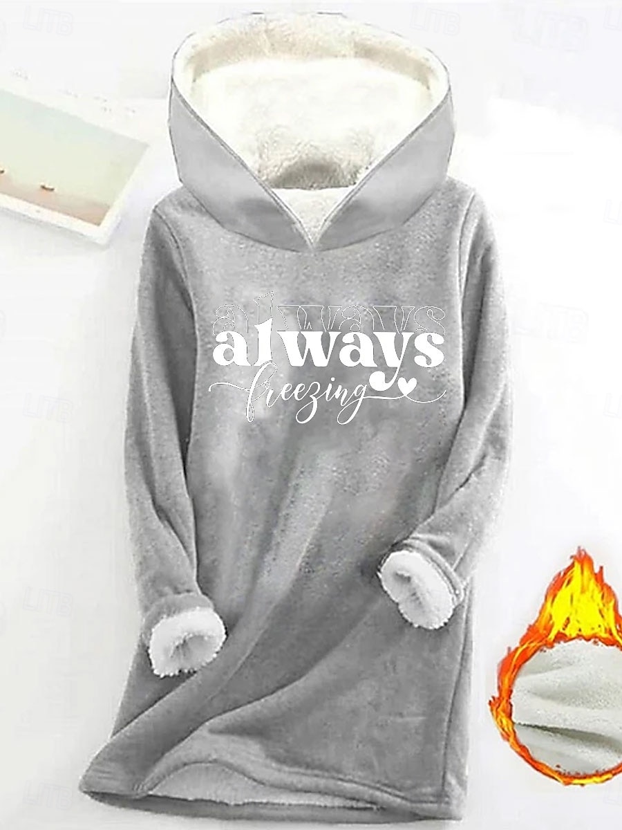 Női Pulóver Hoodie pulóver Grafika Szöveg Alkalmi Comfrt Hosszú ujj Kapucni Hosszú felsők Utca Hétköznapi Nyomtatott Arcpír rózsaszín Medence Szürke Ősz Tél 2025 - $28.99 –P6