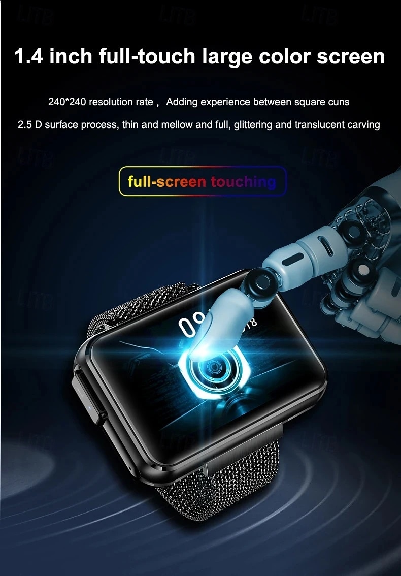 T91 Reloj inteligente 1.4 pulgada Smartwatch Reloj elegante Bluetooth Monitoreo de temperatura Podómetro Recordatorio de Llamadas Compatible con Android iOS Mujer Hombre Larga espera Impermeable 2025 - $71.99 –P5