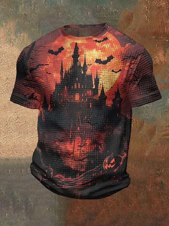 Pánské halloweenská košile Dýně Netopýr Výstřih ke krku Oblečení 3D tisk Venkovní Dovolená Tématický večírek Halloweenská párty Krátký rukáv Tisk Vinobraní předvečer Všech svatých 2025 - $15.49 –P2