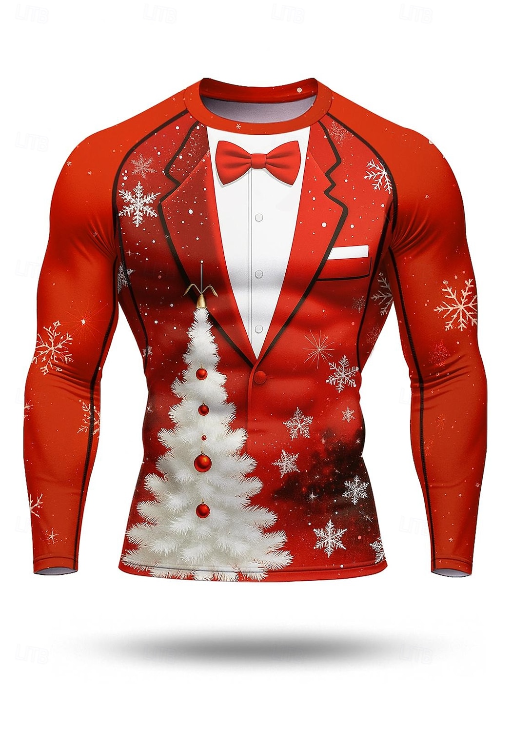 2025年 クリスマス 男性用 コンプレッション・シャツ ランニングＴシャツ 長袖 ベース層 速乾性 ビデオ圧縮 パワーフレックス 吸汗性 ジムトレーニング アクティブトレーニング 運動 スポーツウェア アクティブウェア ルビーレッド  コレクション – $20.99 –P1