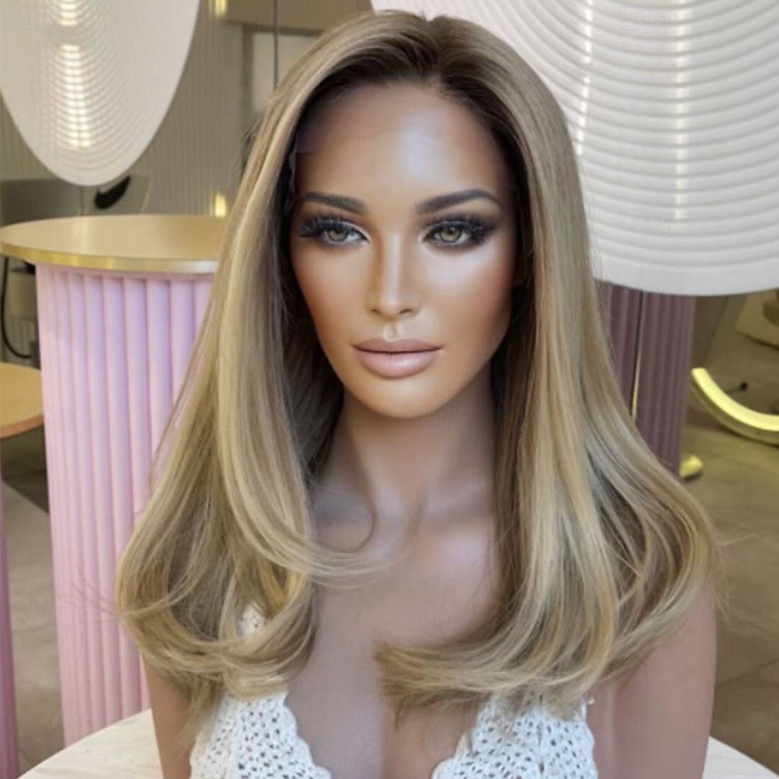 Brazil szűz emberi hajból készült, ragasztó nélküli 5x5 csipke lezárású parókák egyenes 13x4 csipke eleje paróka nőknek ombre szőke melírozott emberi haj paróka Természetes hajszálvonal 2025 - $332.89 –P2