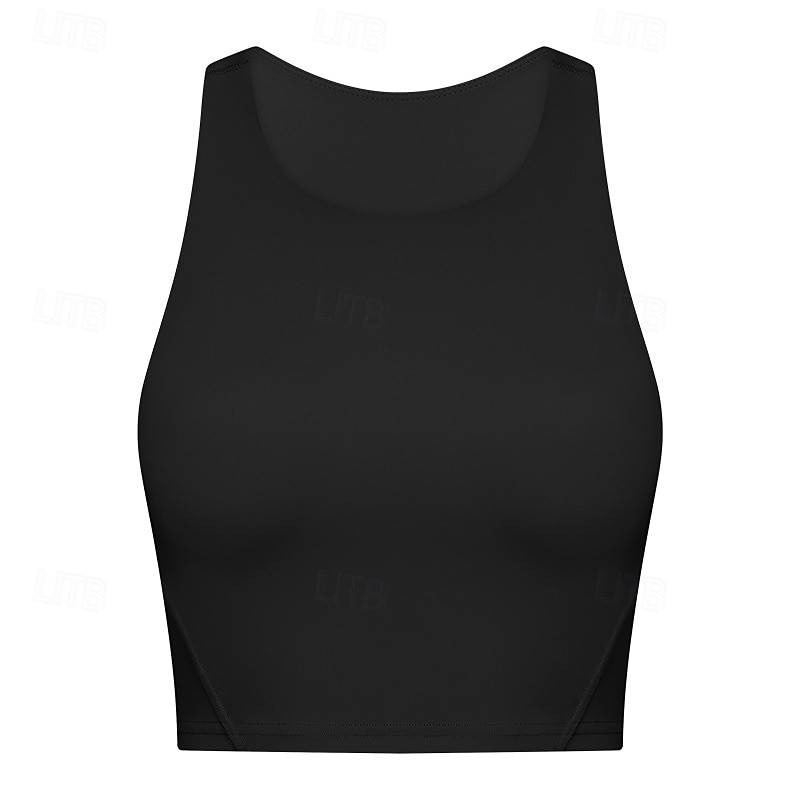 Damskie Biustonosz typu racerback Czołg Wyściełany Bez rękawów Top Athleisure Jesień Solidne kolory Wysokie podpory Oddychający Siłownia Bieganie Zdatność Odzież sportowa Odzież sportowa Czarny Biały 2026 - $25.99 –P12