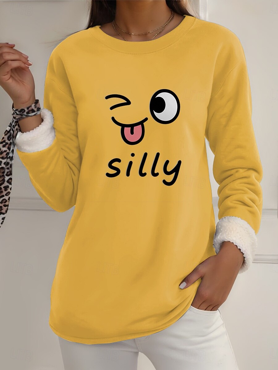 Pull-over pour femme, sweat-shirt graphique, chaud, décontracté, duveteux, manches longues, col rond, régulier, streetwear, décontracté, jaune, rose, rose foncé, bleu, gris, printemps, automne, hiver de 2025 ? $23.99 –P2