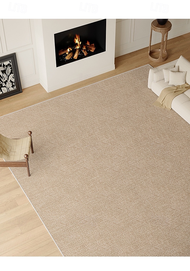krämfärgad boho-stil matta, enfärgad vattentät fläckavvisande matta lättskött avtorkbar golvmatta för vardagsrum sovrum soffa soffbord 2025 - $49.99 –P1