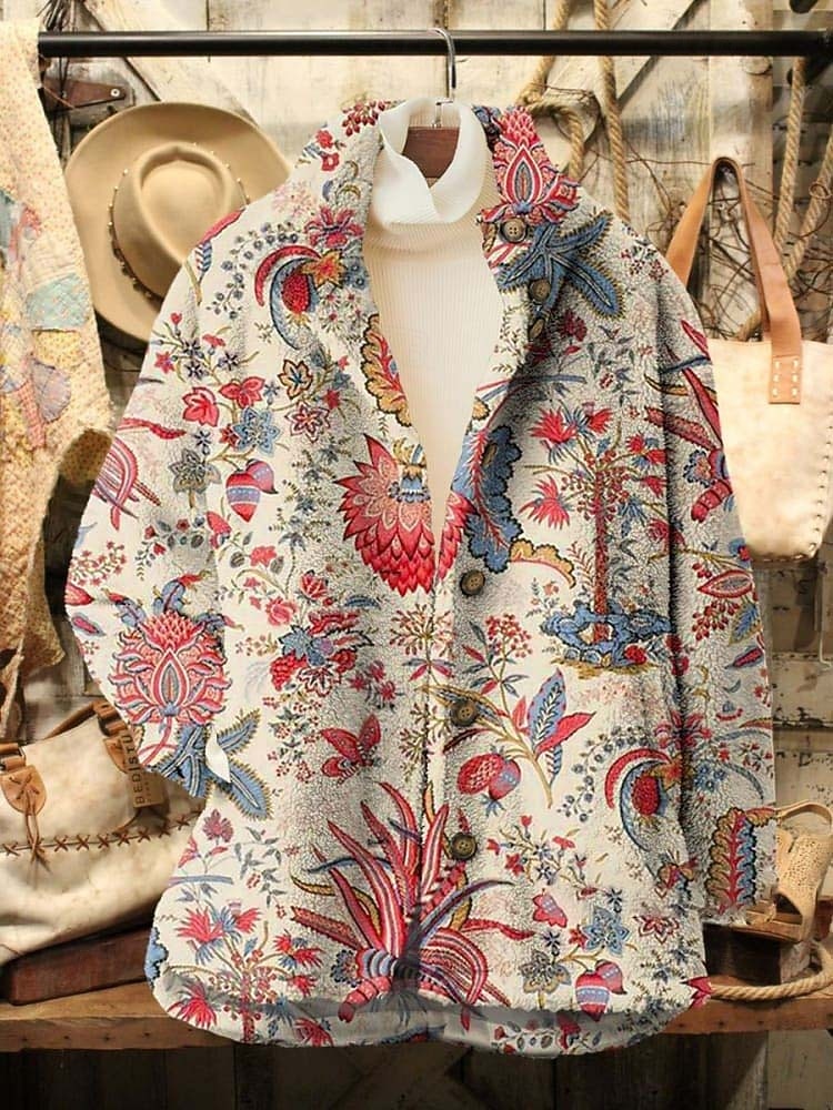 Damen Fleecejacke Freizeitjacke Bequem Atmungsaktiv Tasche Druck Lässig Blumen Urlaub Straße Lässig Alltagskleidung Reisverschluss Regulär Umlegekragen Lässiger Schnitt Langarm Oberbekleidung Schwarz 2026 - $43.99 –P1