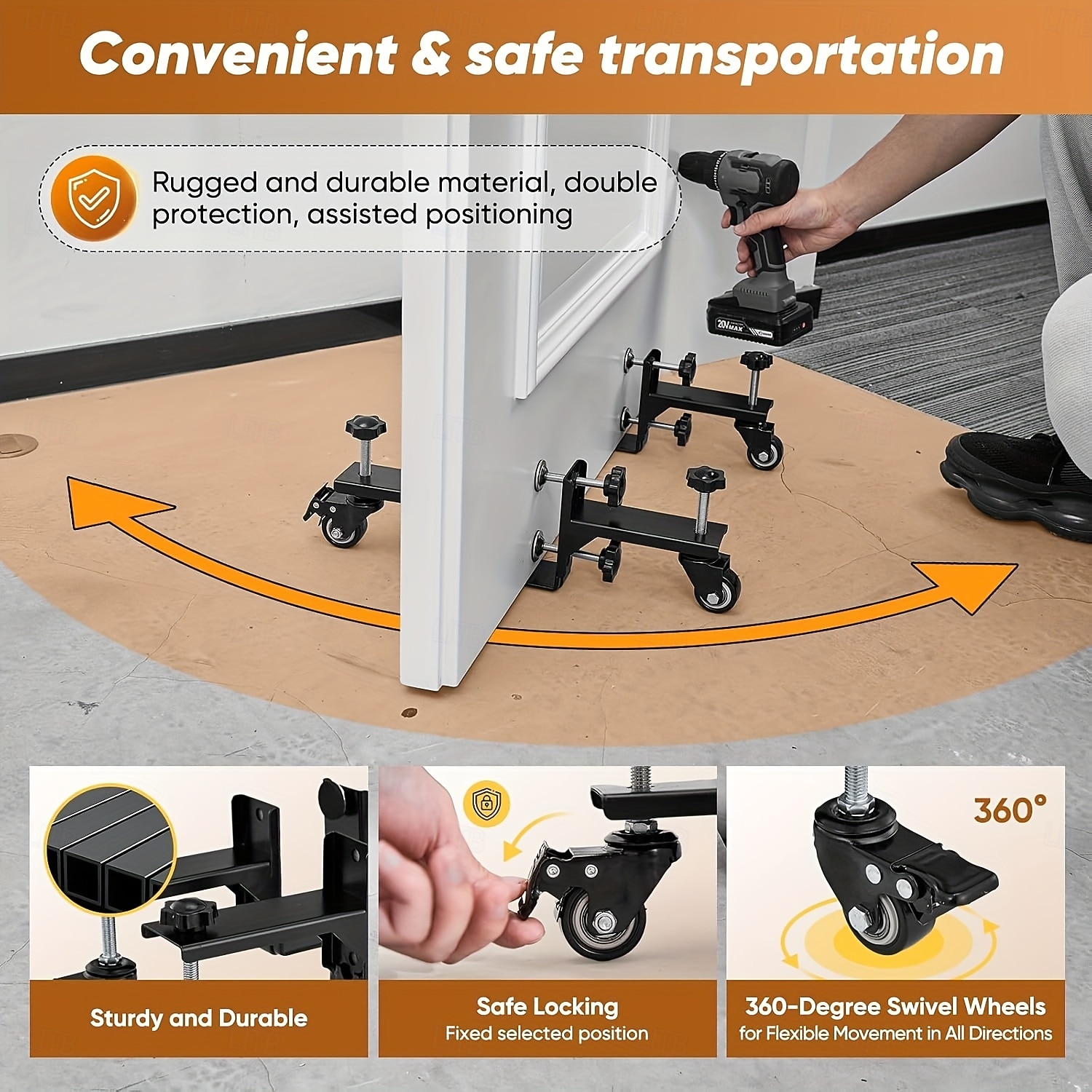 Kit de instalação de porta reforçada Saker 2025, 2 carrinhos de porta para portas pré-penduradas de 0,8 a 2,36 polegadas, lajes e portas frontais, ferramentas de instalação de porta, levantador de de 2026 por $142.99 –P7