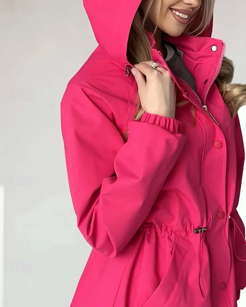 Mulheres Casaco de inverno Casaco com capuz Manter Quente Confortável Zíper Bolsos Casual Tecido Férias Roupa Diária Para Noite Final de semana Padrão Com Capuz Normal Manga Longa agasalhos Azul de 2025 por $41.99 –P15
