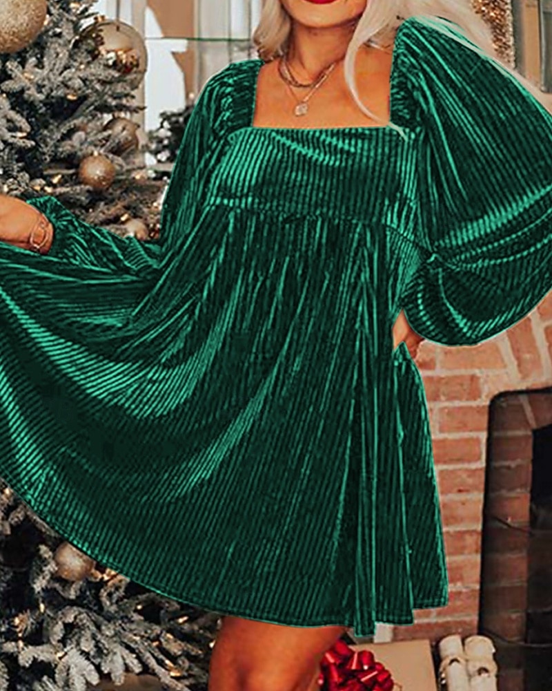 Női Mini ruha Bársony ruha Party ruha hétköznapi ruha Koktélruha Elegáns Modern Parti Estély Randi Normál Sima Hosszú ujj Szögletes Arcpír rózsaszín Bor Barna Lóhere Ősz Tél 2025 - $63.99 –P9