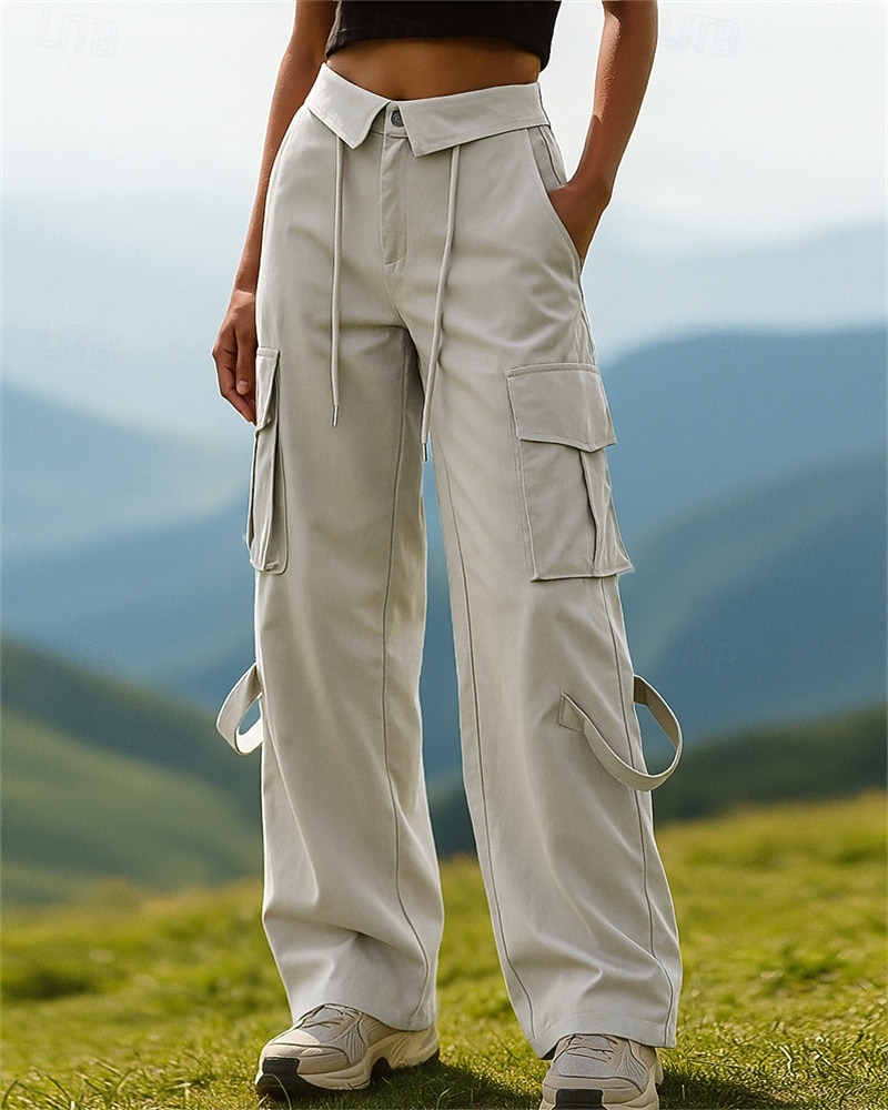 Damskie Spodnie cargo Spodnie turystyczne spodnie turystyczne Wiosna Jesień Na wolnym powietrzu Regularny Odporność na wiatr Szybkie wysychanie Oddychający Spodnie Ściągana na sznurek Kieszeń Czarny 2026 - $31.99 –P1