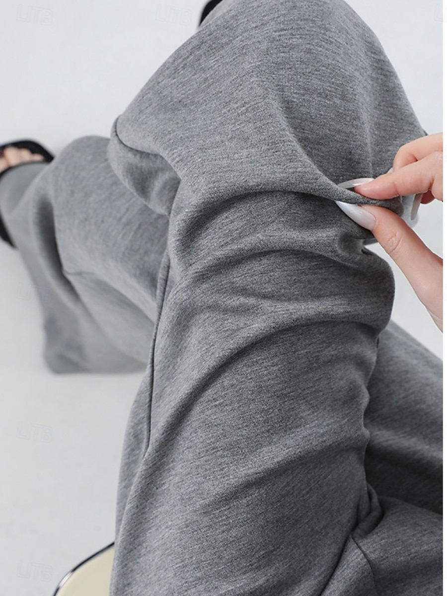 Per donna Pantaloni da tuta Gamba larga Chinos Moda Streetwear Essenziale Lunghezza intera Vita Alta Semplice Tasca Fascia Elastica Comodo Morbido Confortevole Micro-elastico All'aperto Streetwear del 2025 a $26.99 –P7