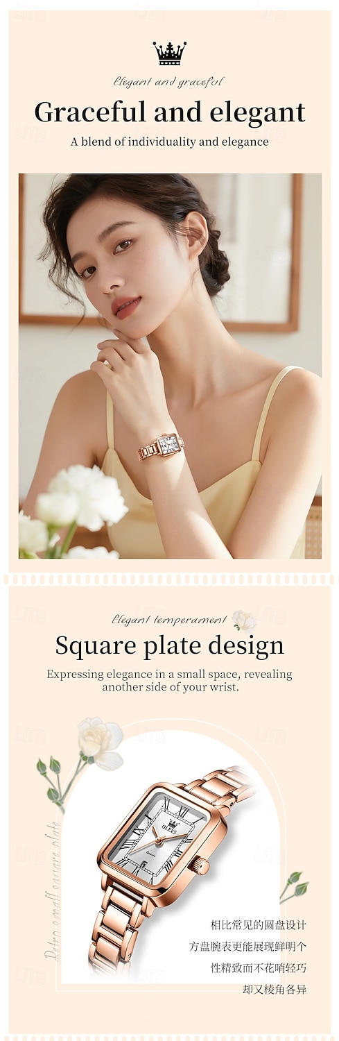 OLEVS 5641 Quartz Watch Woman Top Brand Original Waterproof Watch Mother's Day Gift for women Stainless Steel Strap Roman Scale Date Wristwatch 2026 - $35.99 –P1