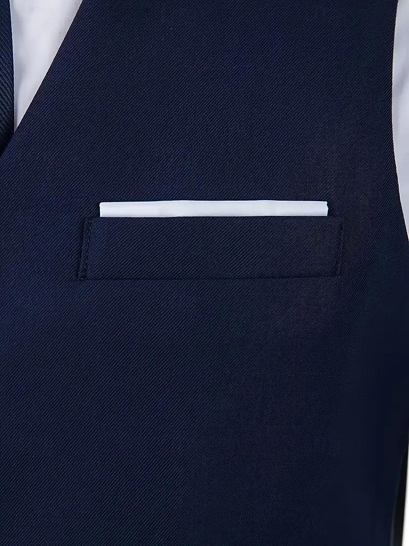 Pánské Svatební Svatební obleky Klasické klopy Námořnická modř Formální Jednobarevné Slim Sada 2 kusů 2025 - $79.99 –P4