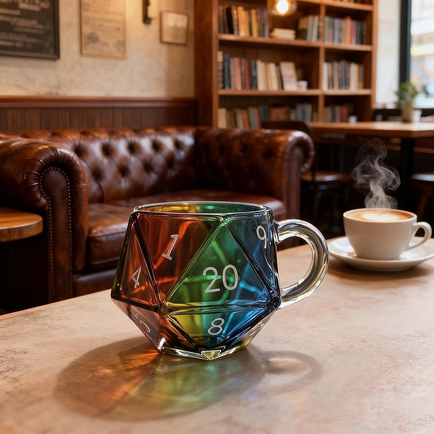 Mug à dés arc-en-ciel D20, tasse à café à dés polyédriques avec anse, mug de jeu en verre transparent pour les amateurs de RPG, mugs de soirée de jeu pour les amateurs de fantasy de 2026 ? $27.99 –P4