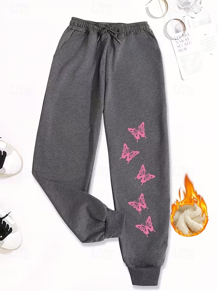 Γυναικεία Αθλητικές Φόρμες Τζόγκκερ Διακοπές Βίντατζ Εθνοτικό στυλ Πλήρες μήκος Ψηλή Μέση Πεταλούδα Κορδόνι Τσέπη Φλις Διατηρείτε Ζεστό Αντιανεμικό Άνετα Ελαστικό Διακοπές Επίσημο Δρόμος 2026 - $27.99 –P2