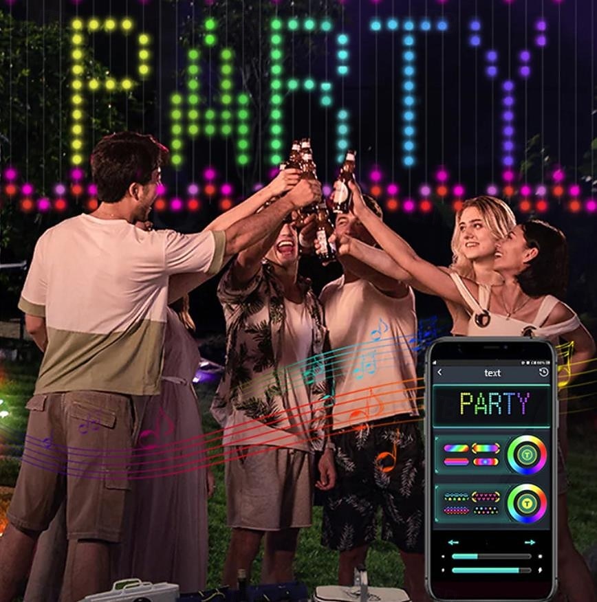 chytré LED záclonové světýlka, LED záclonové světýlka měnící barvu, dynamické DIY záclony s vílími řetězci do ložnice, pozadí, párty, interiéru, exteriéru (aplikace, dálkové ovládání) 2026 - $105.31 –P6