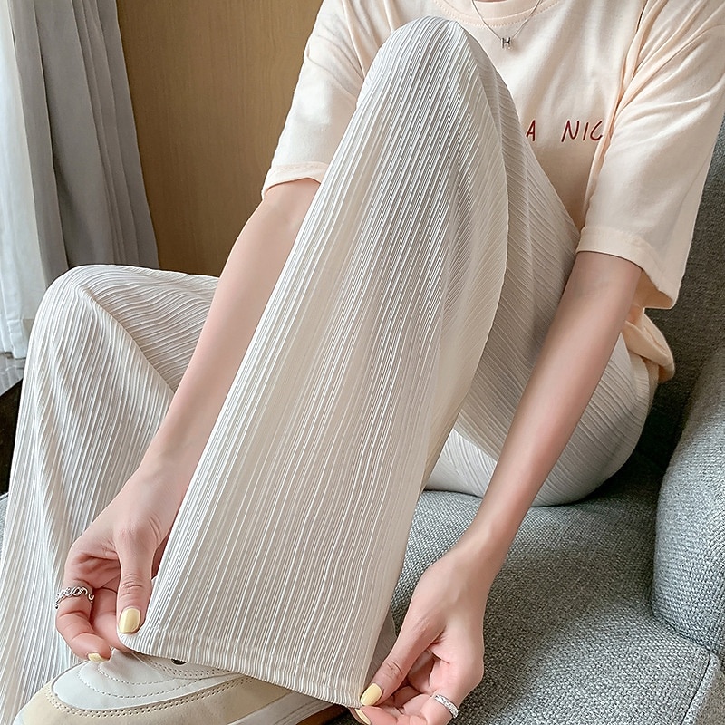 Per donna Gamba larga Pantaloni Pantaloni Palazzo Moda Streetwear Lunghezza intera Vita Alta Semplice Elastico in vita Traspirabilità Confortevole Streetwear Abbigliamento quotidiano Uscire Nero del 2025 a $14.99 –P2