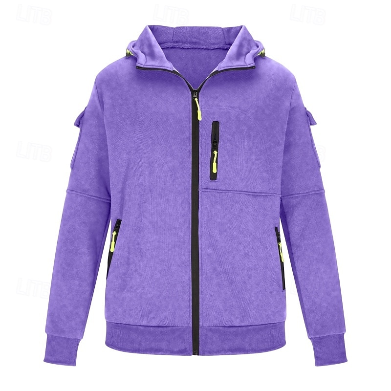 Hombre Sudadera Sudadera con capucha y cremallera completa Sudadera táctica con capucha Rojo tinto Negro Blanco Verde Ejército Rojo Con Capucha Plano Cremallera Deporte Casual Diario Ropa de calle 2025 - $27.99 –P10