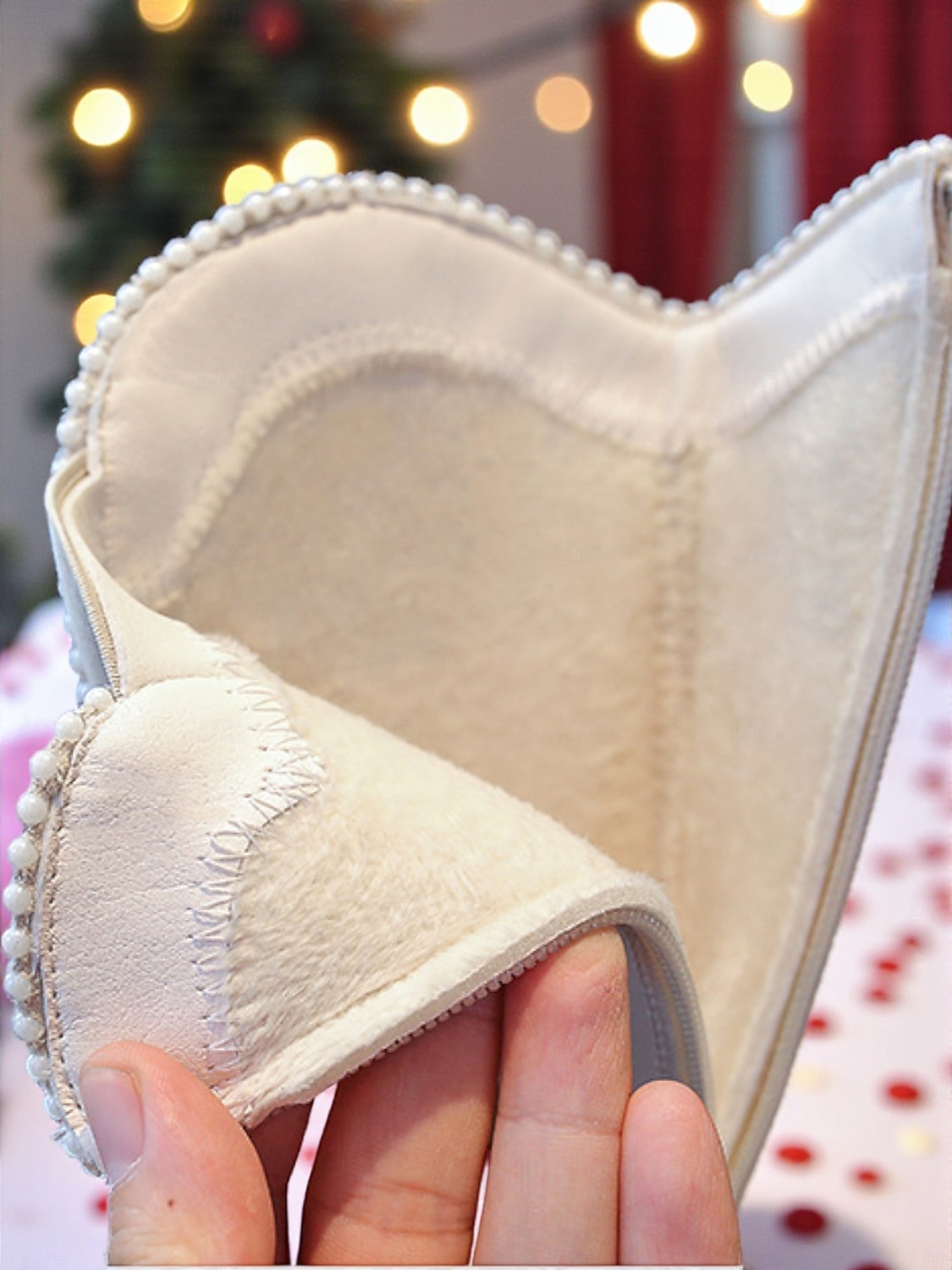 Von koreanischen Idols inspirierte Popstar-Kostümschuhe, weiße kniehohe Stiefel für Mädchen mit Kunstfellfutter, warme Wintermode-Schuhe für Freizeit- und Bühnenoutfits 2026 - $42.99 –P5