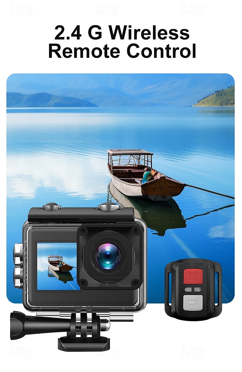 Cameră sport impermeabilă de înaltă definiție 4k cu ecran dublu pentru ciclism, scufundări și fotografie aeriană, aparat de înregistrare foto și video integrat cu conectivitate mobilă wifi și 2026 - $76.99 –P5