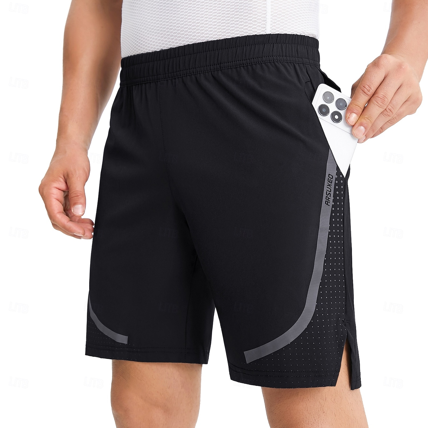 Арсуксо Муж. Брюки для бега Беговые нижние части Трусы спортивные штаны Леггинсы для бега Кулиска Спортивные Петля для полотенец Карман на молнии Шорты Учебный спорт Повседневные Осень 2025 - $23.99 –P9