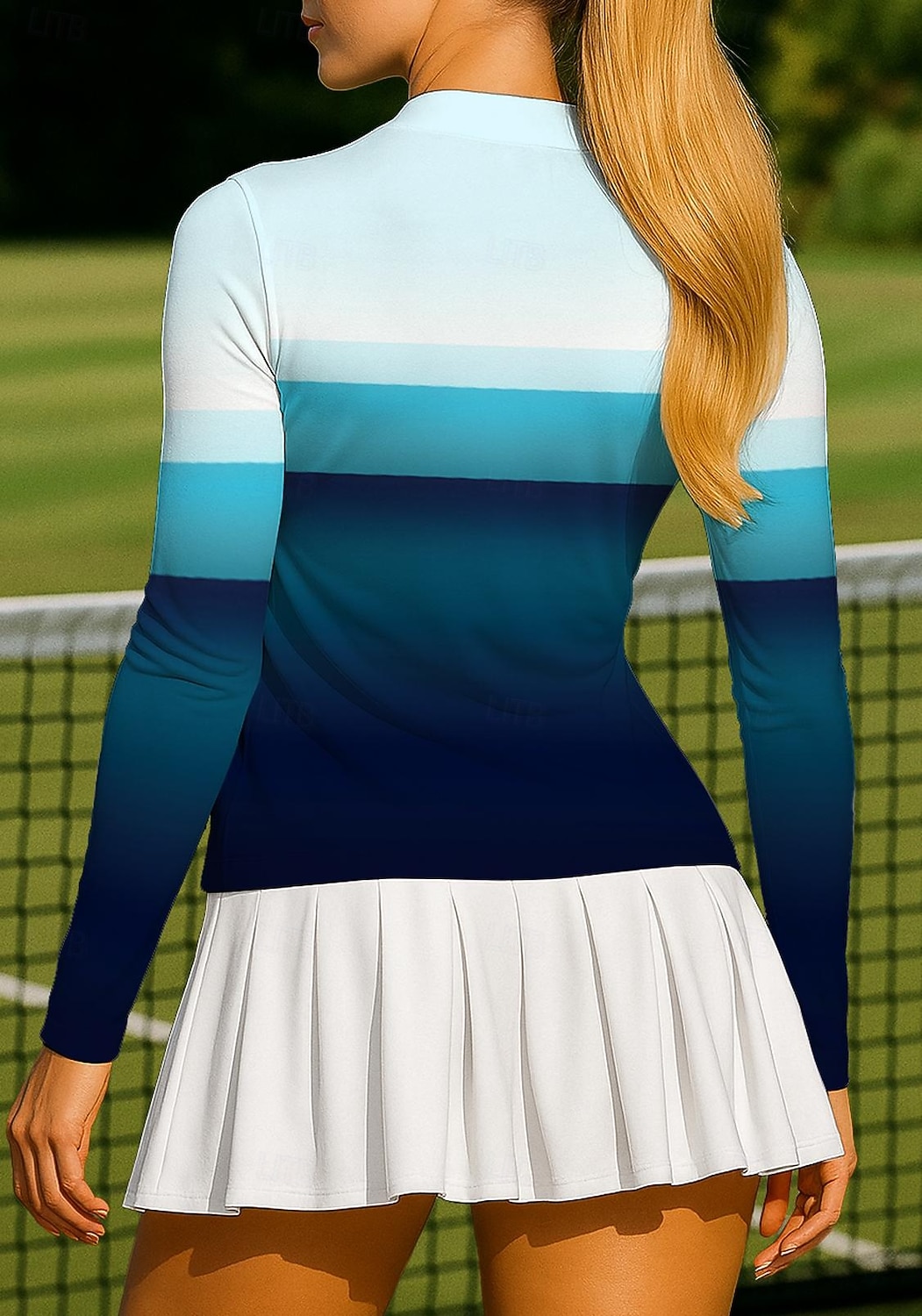 Per donna Geometrico Blocco di colori Sfumatura A righe Top Maglietta sportiva Maglia da tennis Maglietta da tennis Manica Lunga Cerniera Floreale UPF50+ Resistente ai Raggi UV Alta elasticit del 2026 a $20.99 –P2