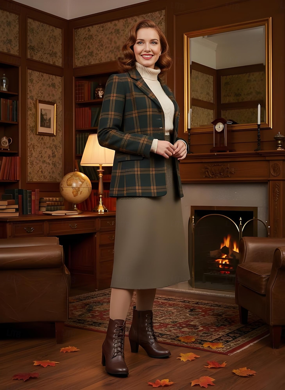 Bottines brogues à lacets marron vintage années 1950 pour femmes – bottines à talons ronds en similicuir pour tenues rétro, tenues de tous les jours et mode automnale de 2025 ? $54.99 –P1