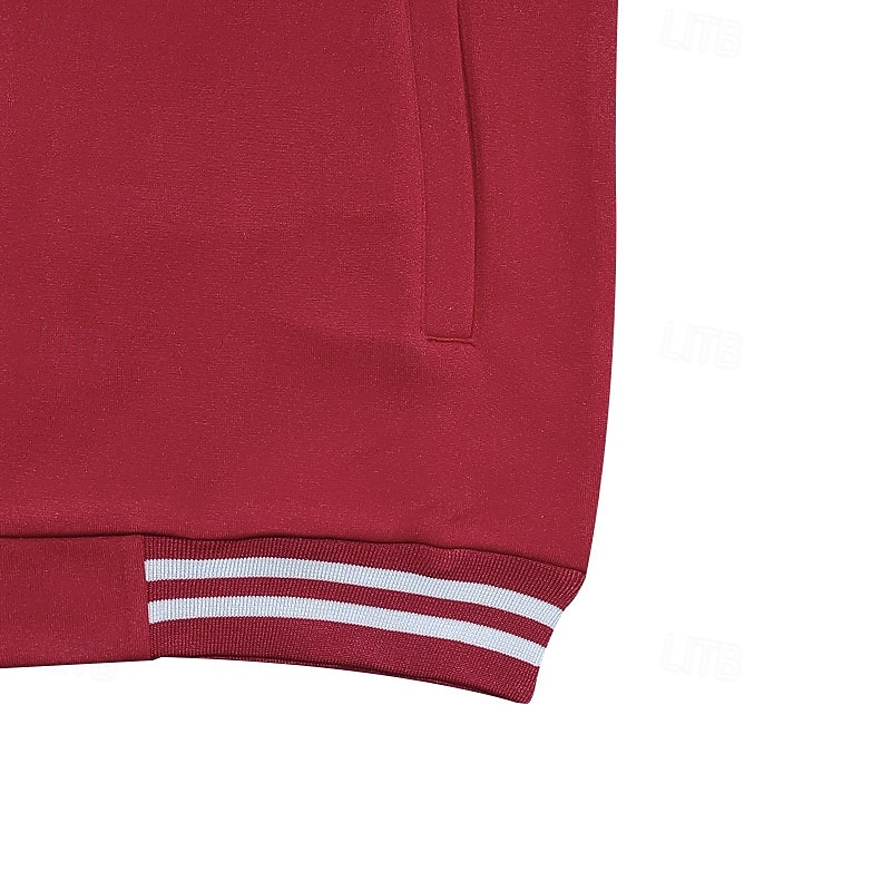 Hombre Sudadera Tracksuit Conjunto de atuendo Escote Chino Exterior Diario Deportes Correa Bolsillo Raya Negro Rojo Azul Marino Poliéster Ropa de Deporte Moda Ropa de calle Primavera 2026 - $57.99 –P8