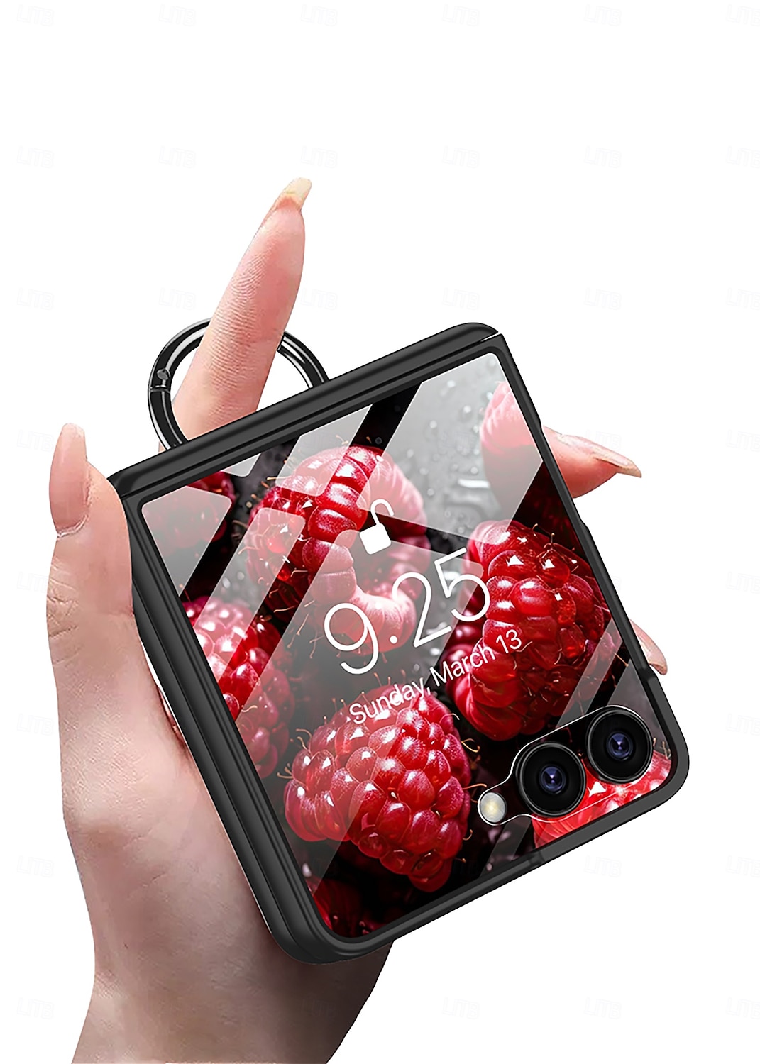 telefone Capinha Para Samsung Galaxy Z Flip 7 Z Virar 6 Z Flip 5 Capa traseira e protetor de tela Suporte para carregamento sem fio com pulseira Retro PC de 2025 por $24.99 –P10