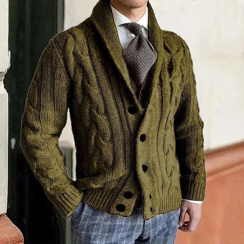 Bărbați Pulover Rochie Pulover Pulover Cardigan Striat Cablu Tricotat Topuri obișnuite Tricotat Simplu Șal  Guler Vacanță Modă Casual Purtare Zilnică Îmbrăcăminte Primăvară Toamnă Negru Gri Închis M 2026 - $39.99 –P3