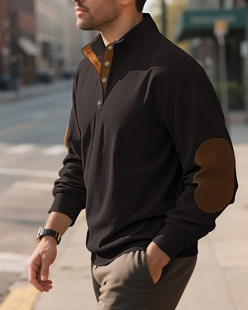 Homens Moletom Preto Verde Claro Verde Tropa Azul Marinha Azul Henley Bloco de cor Patchwork Desportos e Ar livre Diário Feriado Poliéster Roupa de rua Básico Casual Primavera Outono Roupa Moletons de 2025 por $24.99 –P20