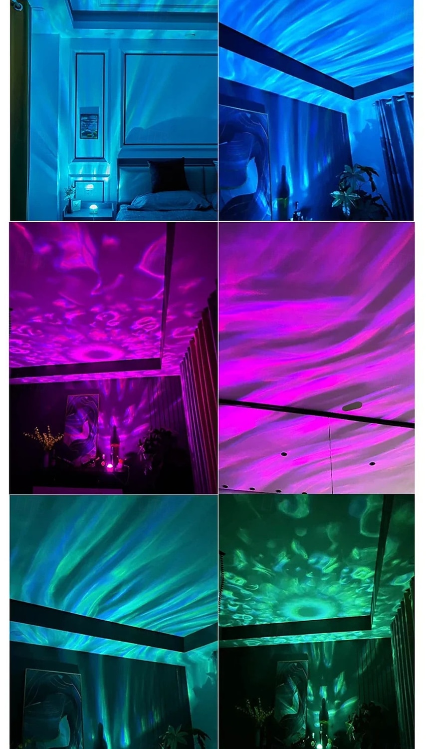 USB LED Projektor Nattlampa Aurora Stjärnhimmel Vattendynami Lampa för Sovrum Vardagsrum Dekorationssemester Alla hjärtans dag Gåva 2026 - $15.99 –P4