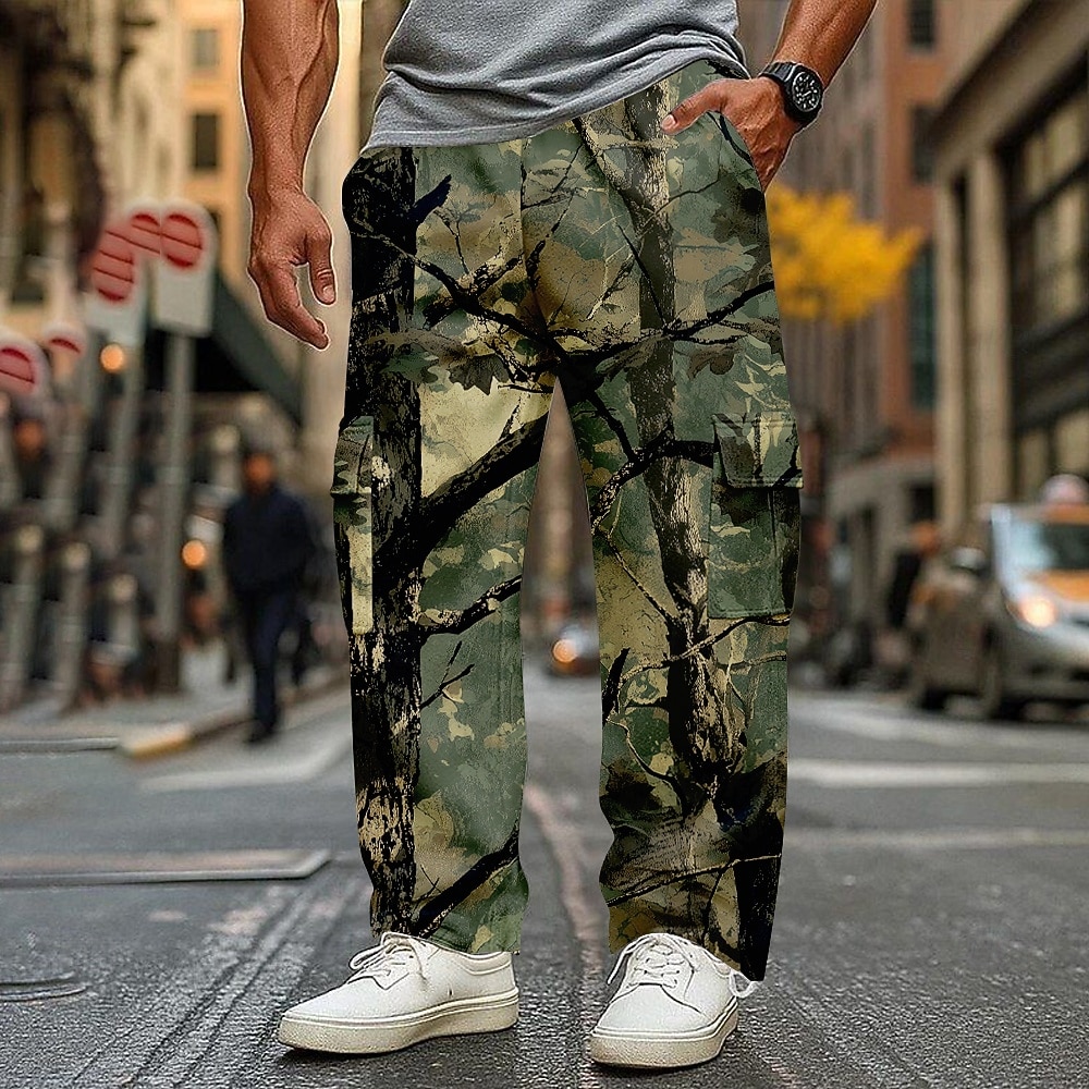 Per uomo Mimetico Pantaloni da Tuta Cargo Joggers Pantaloni casual Misura del girovita medio Casual All'aperto Sportivo Caccia Coulisse elastica in vita Fondo aperto Pantaloni tattici con tasche del 2026 a $27.99 –P2