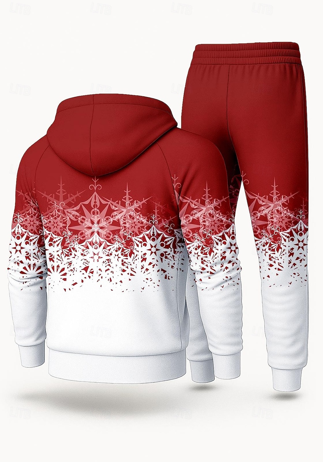 Новогодняя тематика Муж. Толстовка Спортивный костюм Спортивный костюм из двух частей Кулиска Застегнуться Градиент цвета Наборы одежды Осень Черный Красный Назначение На открытом воздухе Путешествия 2026 - $47.99 –P2