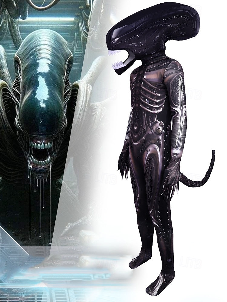 Alien Xenomorf Maszk Jelmez Body Borzalom Ijesztő jelmez Filmsztár jelmez for Férfi Felnőttek Mindszentek napja Farsang Teljesítmény Parti 2025 - $40.99 –P1