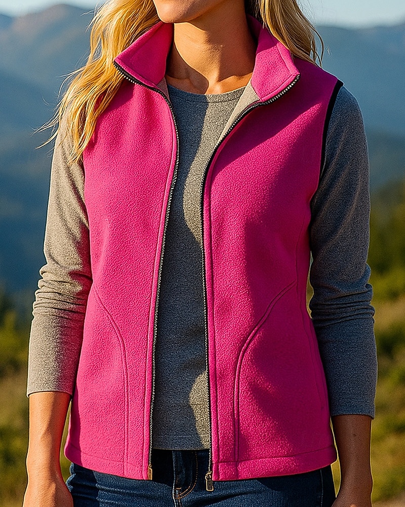 Femmes Veste Randonnée Manteau d'hiver Gilet polaire Sans manches Top Extérieur Chaleur Thermique Hiver Fermeture éclair Polyester Noir Rouge Bleu Chasse Pêche Escalade de 2025 ? $24.99 –P3