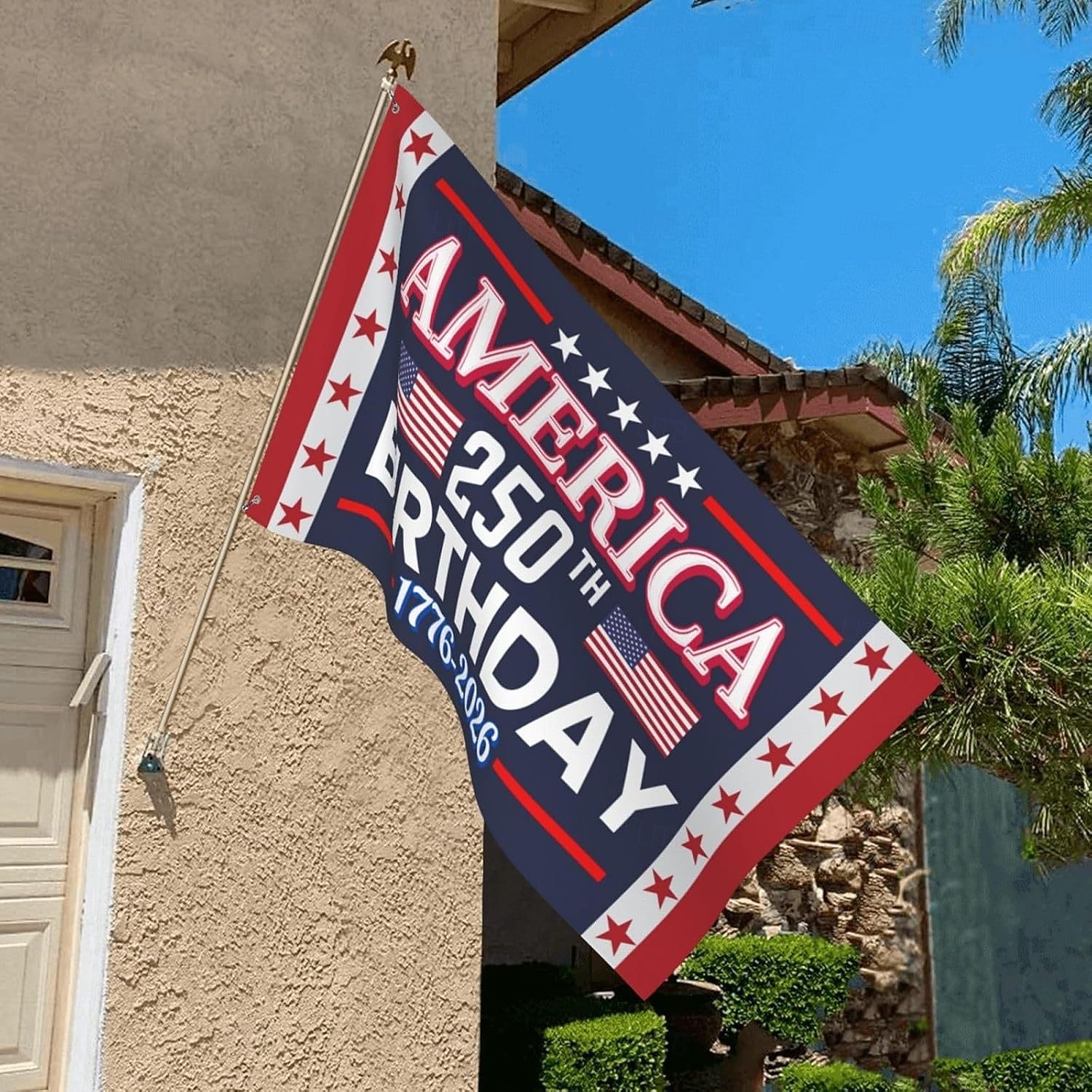 Bandiera del 250° anniversario degli Stati Uniti 1776-2026, striscione patriottico americano per esterni, per la celebrazione del giorno dell'indipendenza, per la decorazione di giardini, cortili o del 2026 a $11.49 –P1
