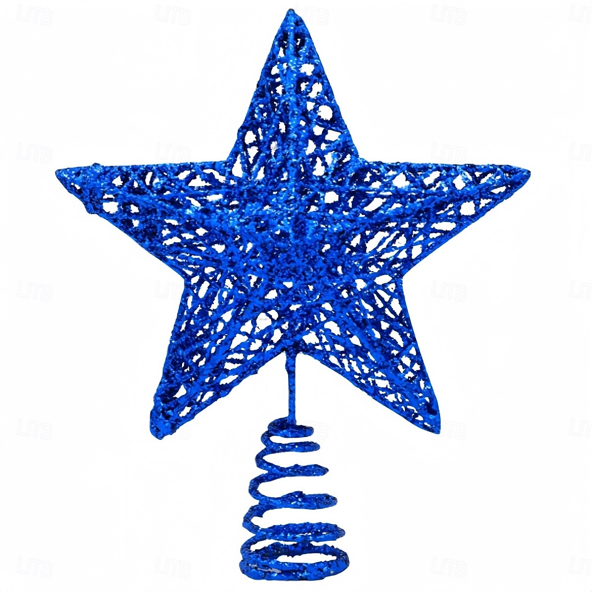 Puntale per albero di Natale con stella e luce a LED, stella a cinque punte in ferro 3D con glitter, decorazione per albero da appendere, regalo per decorazioni natalizie da tavolo per la casa del 2025 a $6.99 –P9