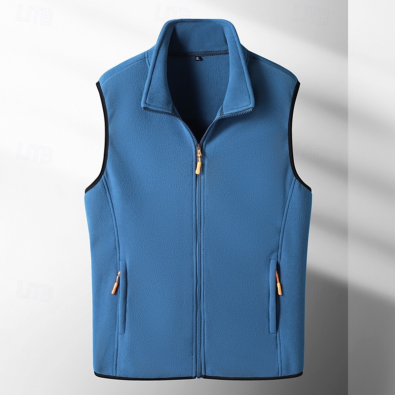 Ανδρικά Γιλέκο Fleece Veste Gilet ΕΞΩΤΕΡΙΚΟΥ ΧΩΡΟΥ Καθημερινά Μοντέρνα Καθημερινό Φθινόπωρο Χειμώνας Τσέπη Πολυεστέρας Διατηρείτε Ζεστό Σκέτο Φερμουάρ Όρθιος Γιακάς Κανονικό 2026 - $28.99 –P3
