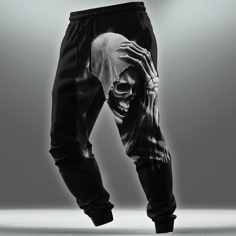 Bărbați Moartea Schelet Pantaloni Sport Jogger Pantaloni Talie medie Talie elastică cu șnur Stil gotic întunecat În aer liber Concediu Pantaloni de trening sport cu buzunare Primăvară Toamnă Tipărire 2026 - $24.99 –P1