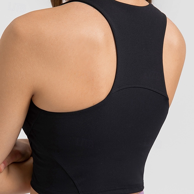 Damskie Biustonosz typu racerback Czołg Wyściełany Bez rękawów Top Athleisure Jesień Solidne kolory Wysokie podpory Oddychający Siłownia Bieganie Zdatność Odzież sportowa Odzież sportowa Czarny Biały 2026 - $25.99 –P11